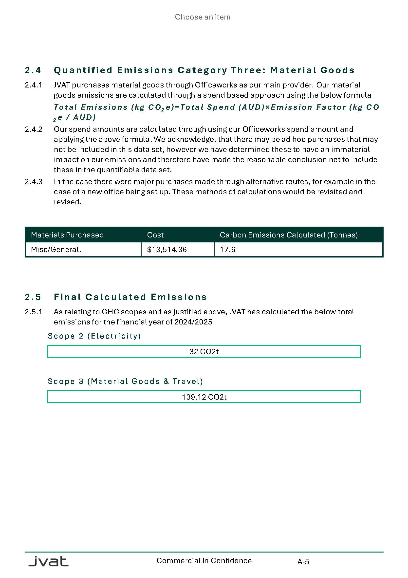JVAT Carbon Emissions Full Report, page 7 of 9