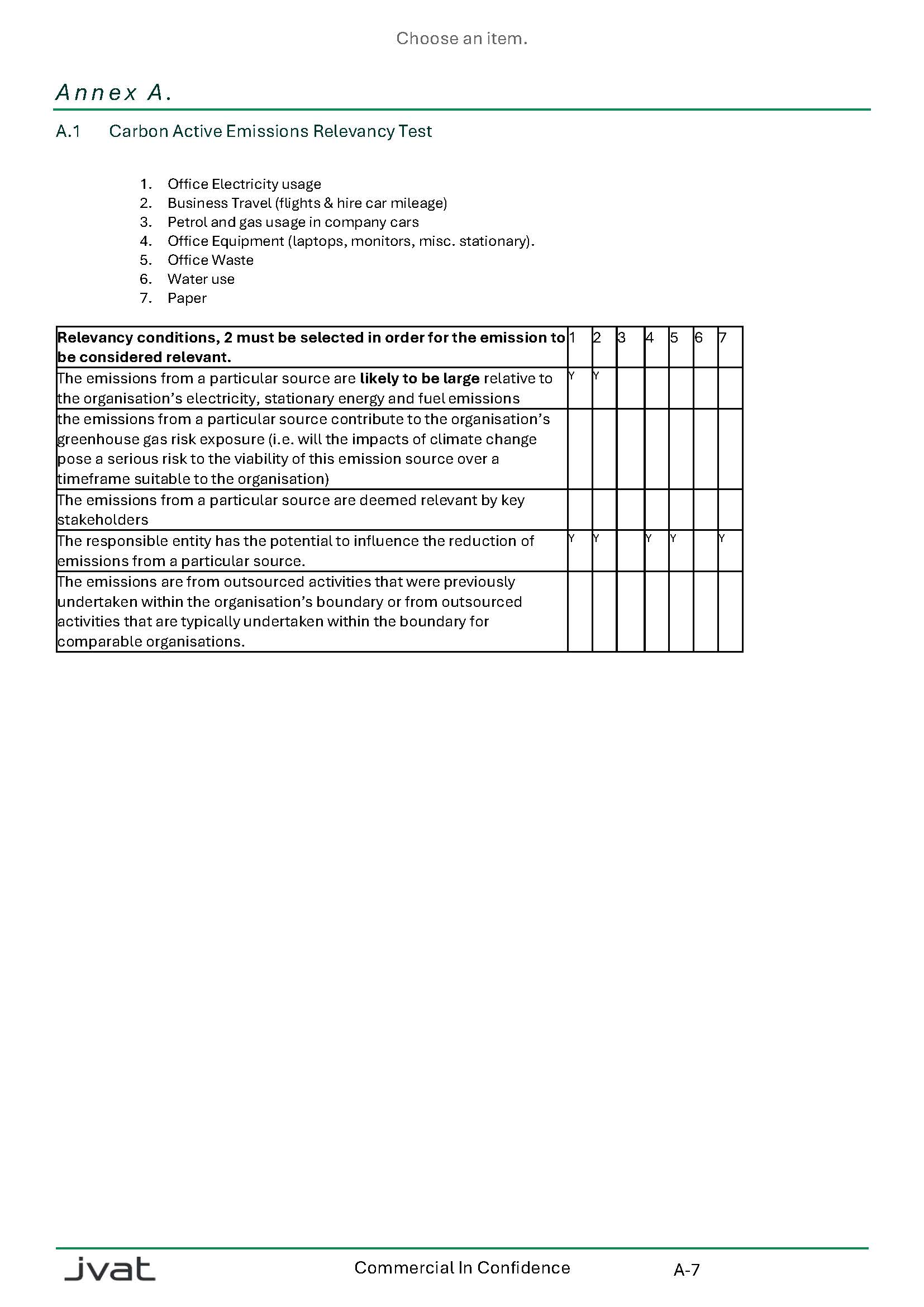 JVAT Carbon Emissions Full Report, page 9 of 9