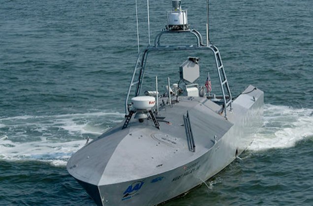 Uncrewed surface vessel underway on open water